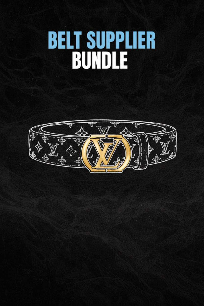Belt Supplier Bundle - luxury monogram designer belt with gold buckle